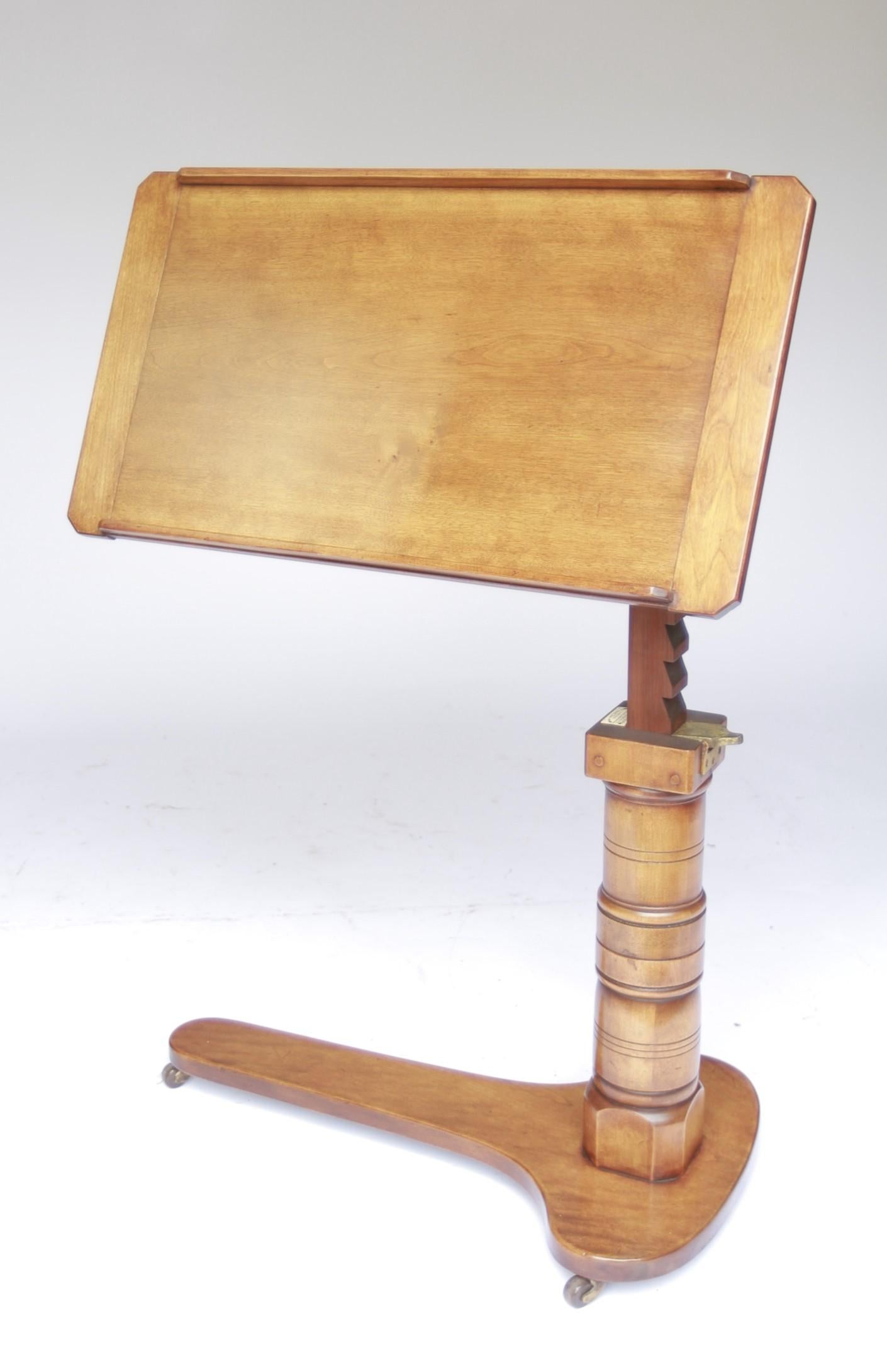 Mesa de Lectura Victoriana de Abedul Patentada Leveson & Sons Británico en venta