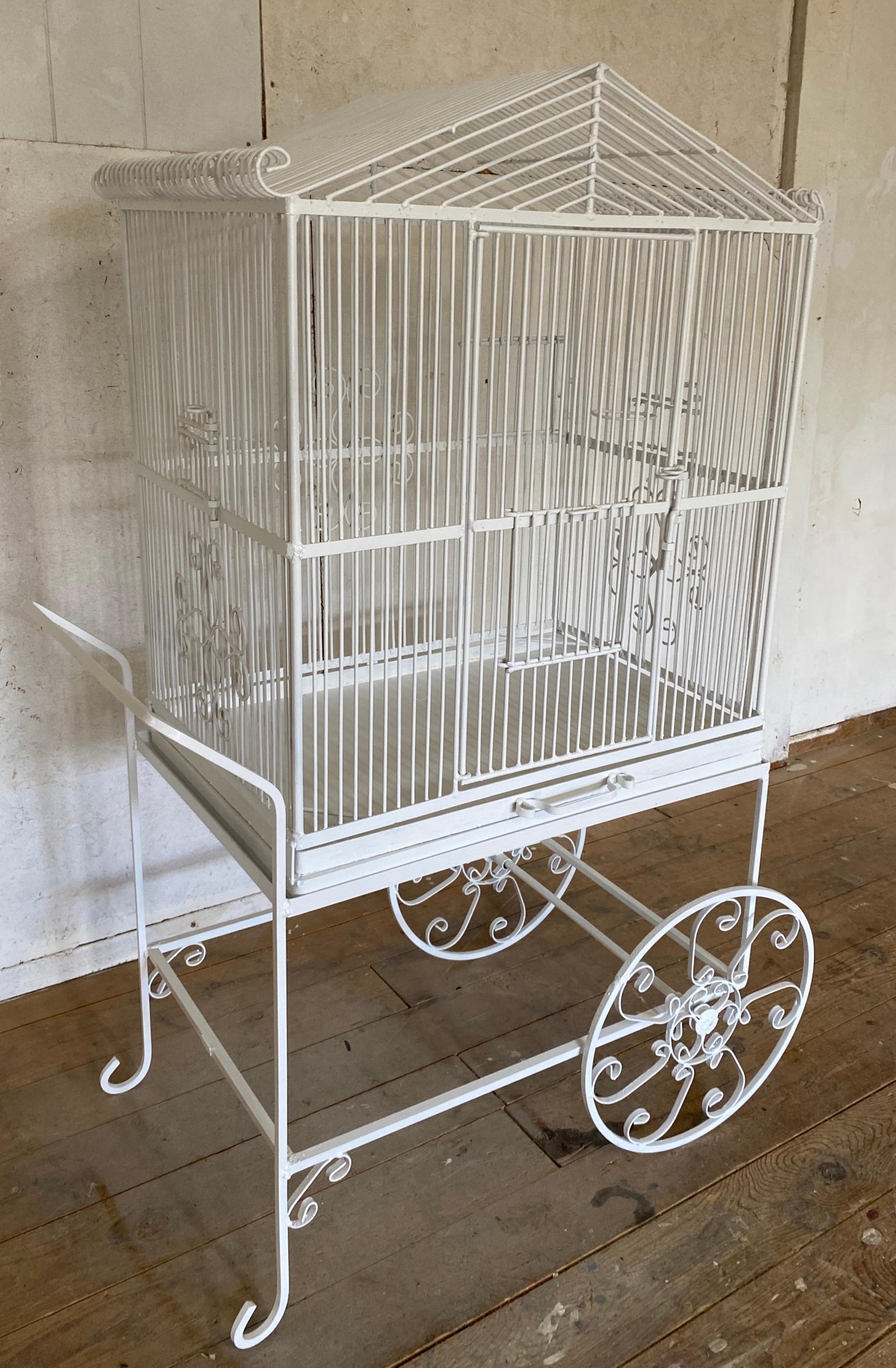 Victorian Bird Cage with Iron Cart 2