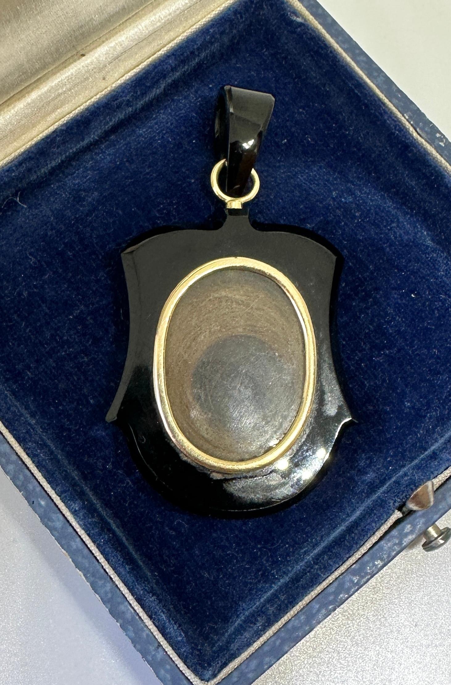 Victorian Bird Swallow Locket Necklace Flower Garland Ruby Pearl Gold Black Onyx 2