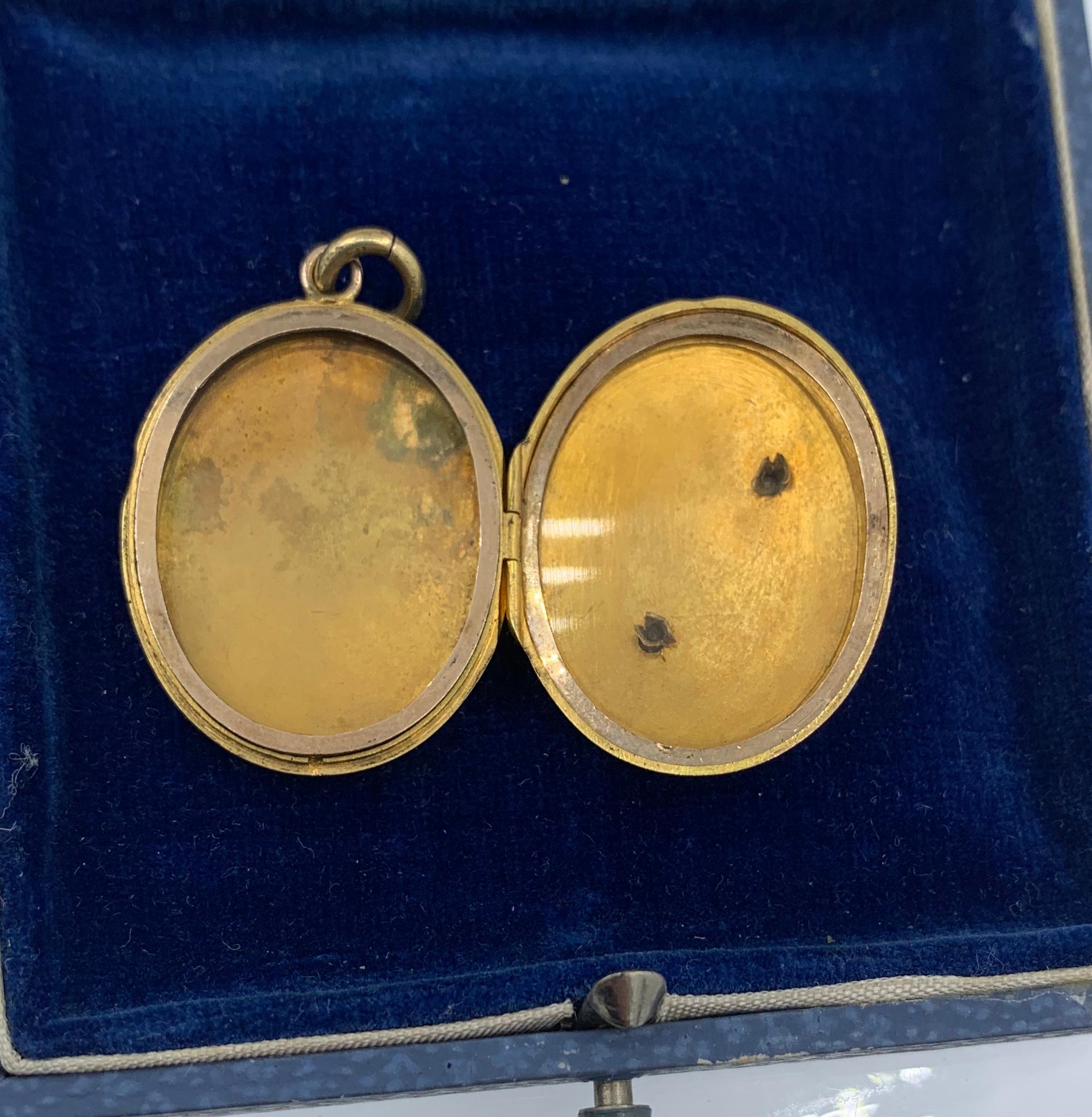 Victorian Bird Swallow Locket Pendant Necklace Pearl 14 Karat Gold 3