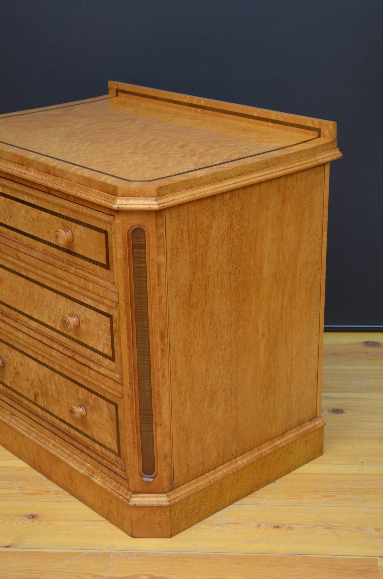 Victorian Bird's Eye Maple Chest of Drawers For Sale 7