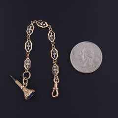 Victorian Black and White Enamel Watch Chain Extender