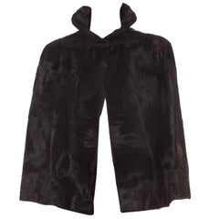 Used Victorian Black Broad Tail  Fur Cape
