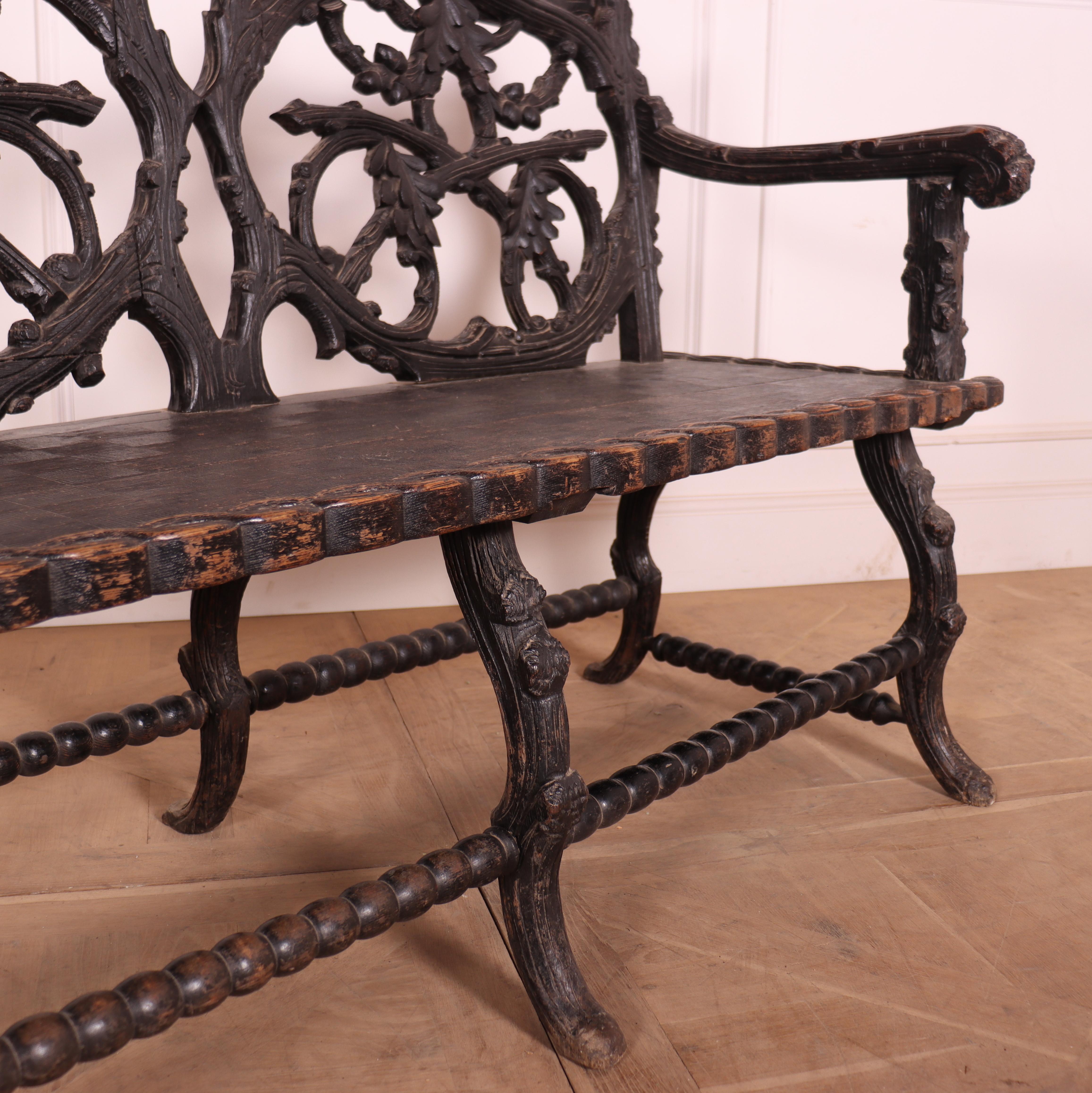 Victorian Black Forest Bench For Sale 3