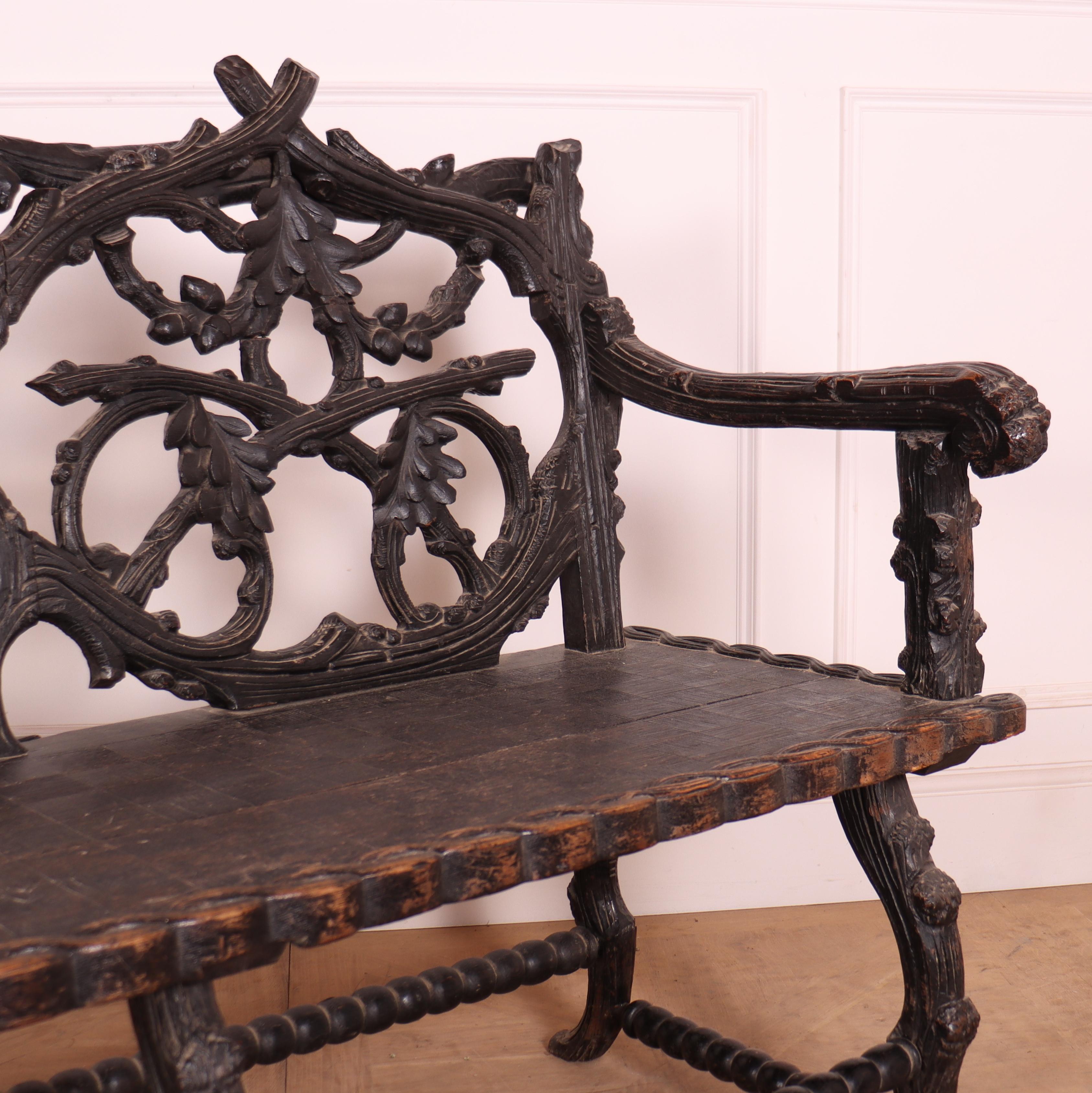 Victorian Black Forest Bench For Sale 4