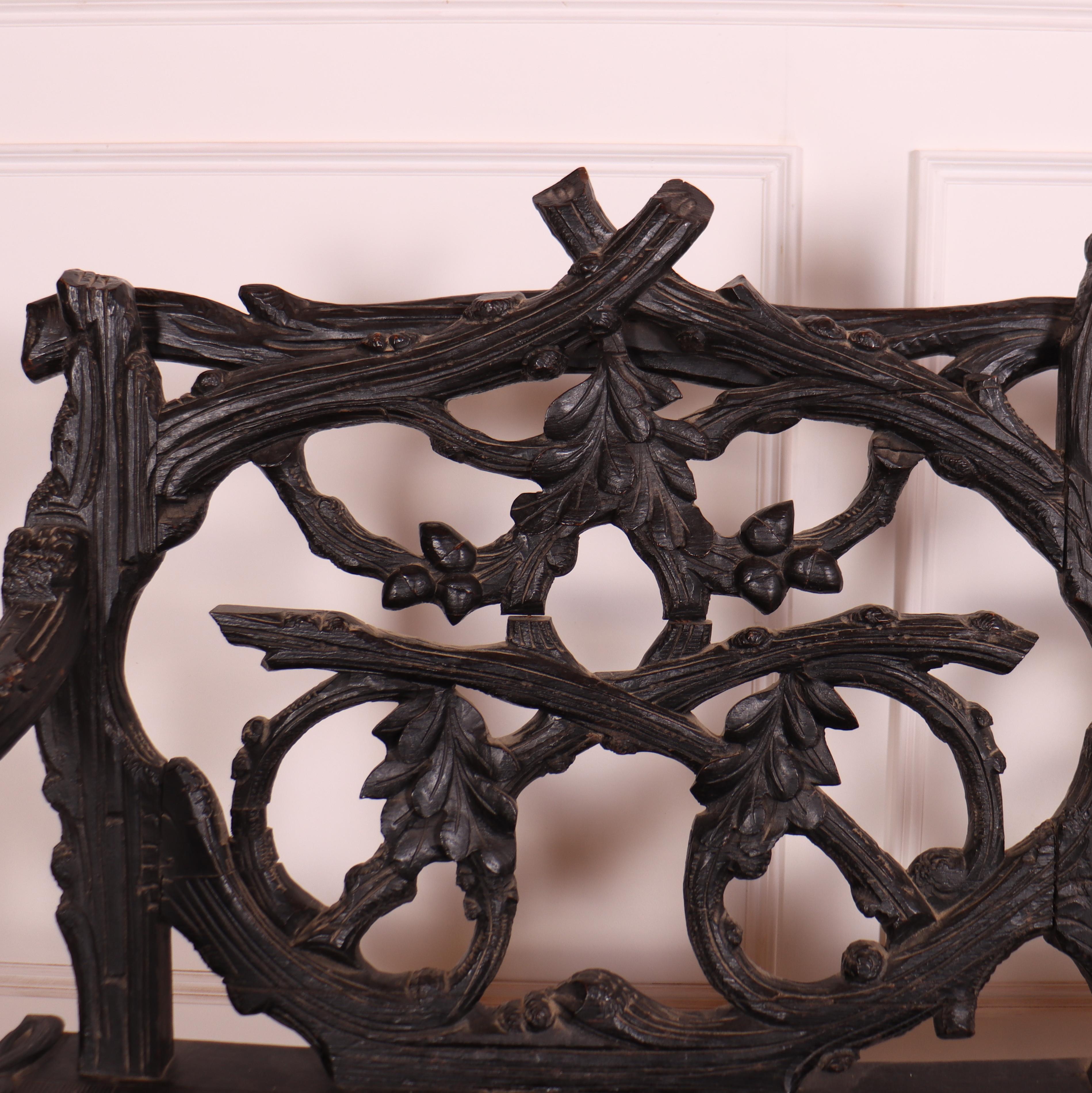 Victorian Black Forest Bench In Good Condition For Sale In Leamington Spa, Warwickshire