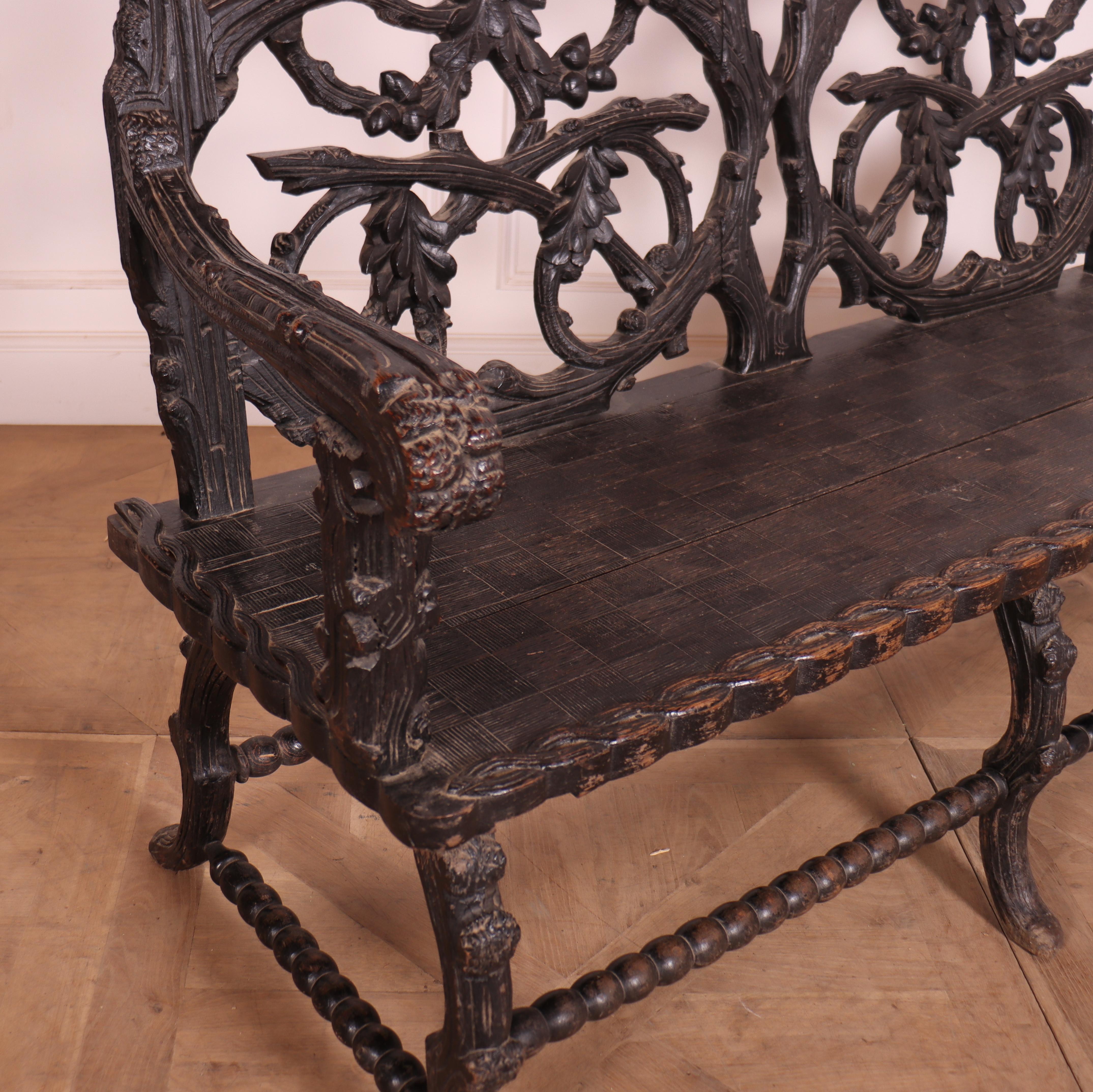 Victorian Black Forest Bench For Sale 1