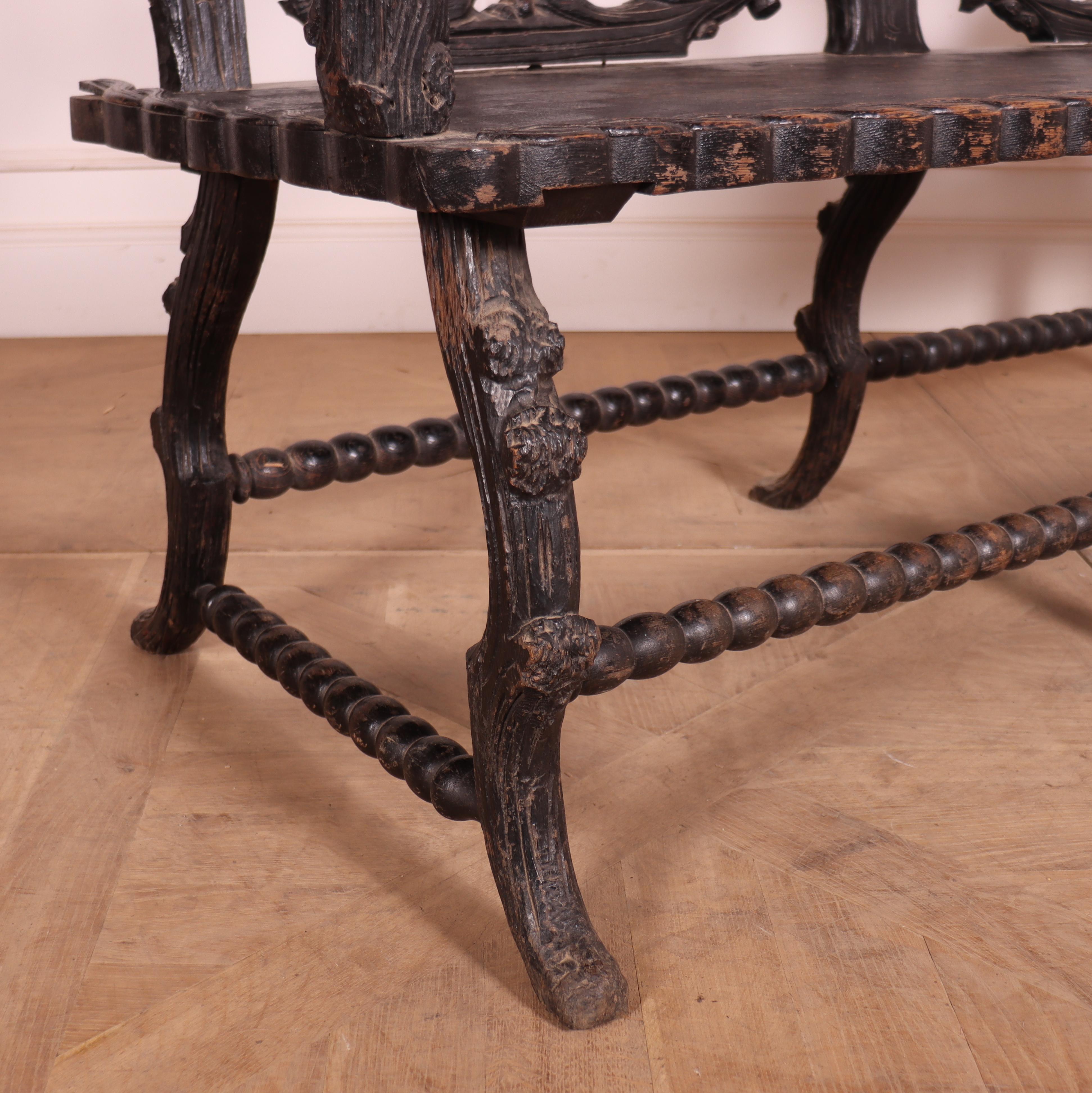 Victorian Black Forest Bench For Sale 2