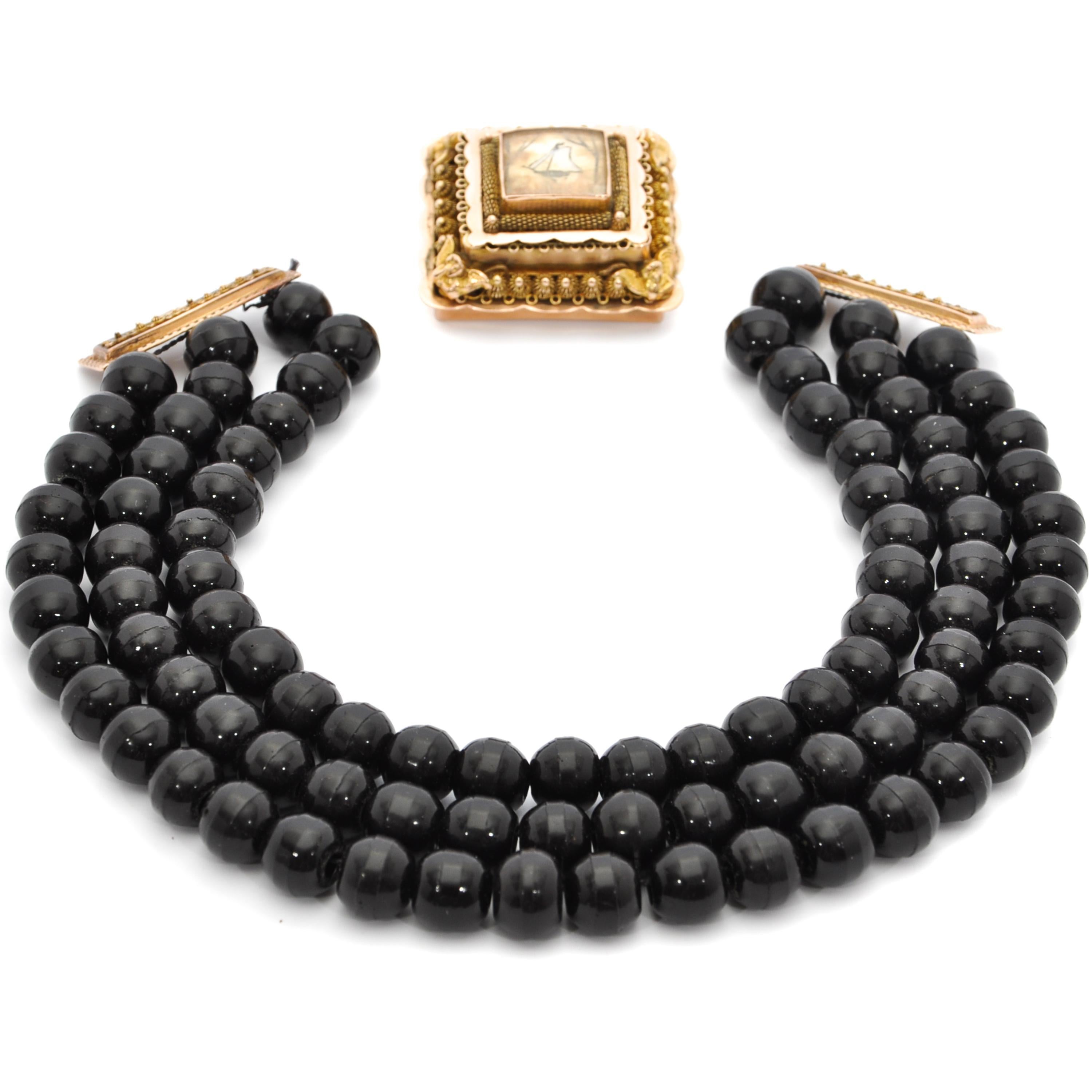 black jet beads necklace