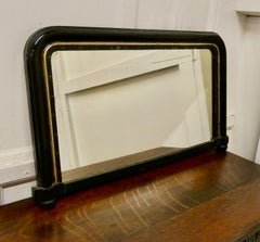 Victorian Black Lacquer Over-mantel Mirror