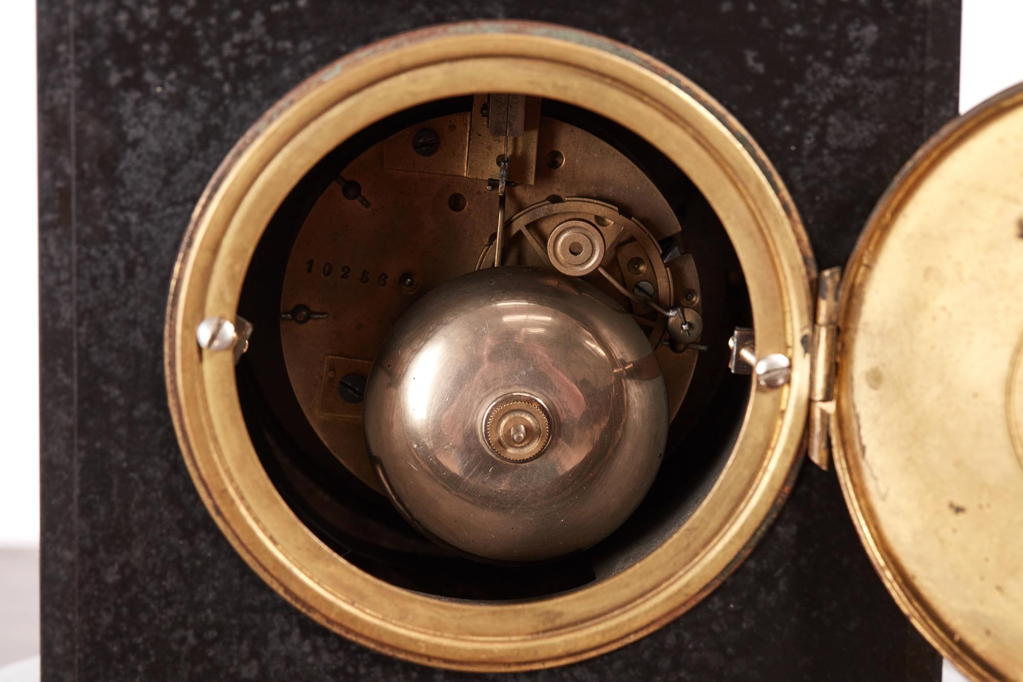 19th Century Victorian Black Marble Mantel Clock