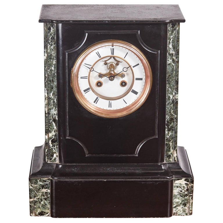 Victorian Black Marble Mantel Clock at 1stDibs