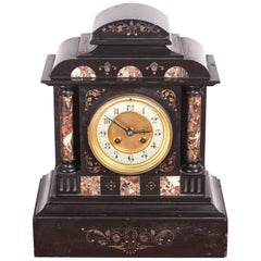 Victorian Black Marble Mantel Clock