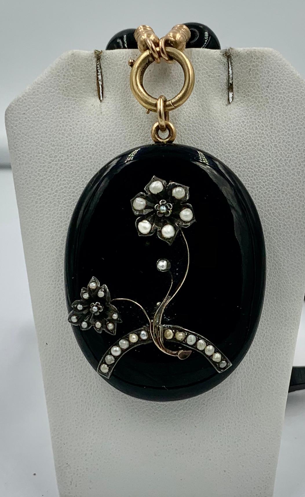 onyx flower necklace