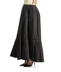 Victorian Black Silk & Cotton Sateen Skirt