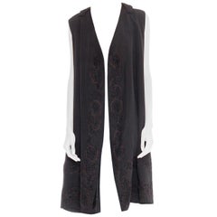 Victorian Black Silk Lace Trimmed Vest XL