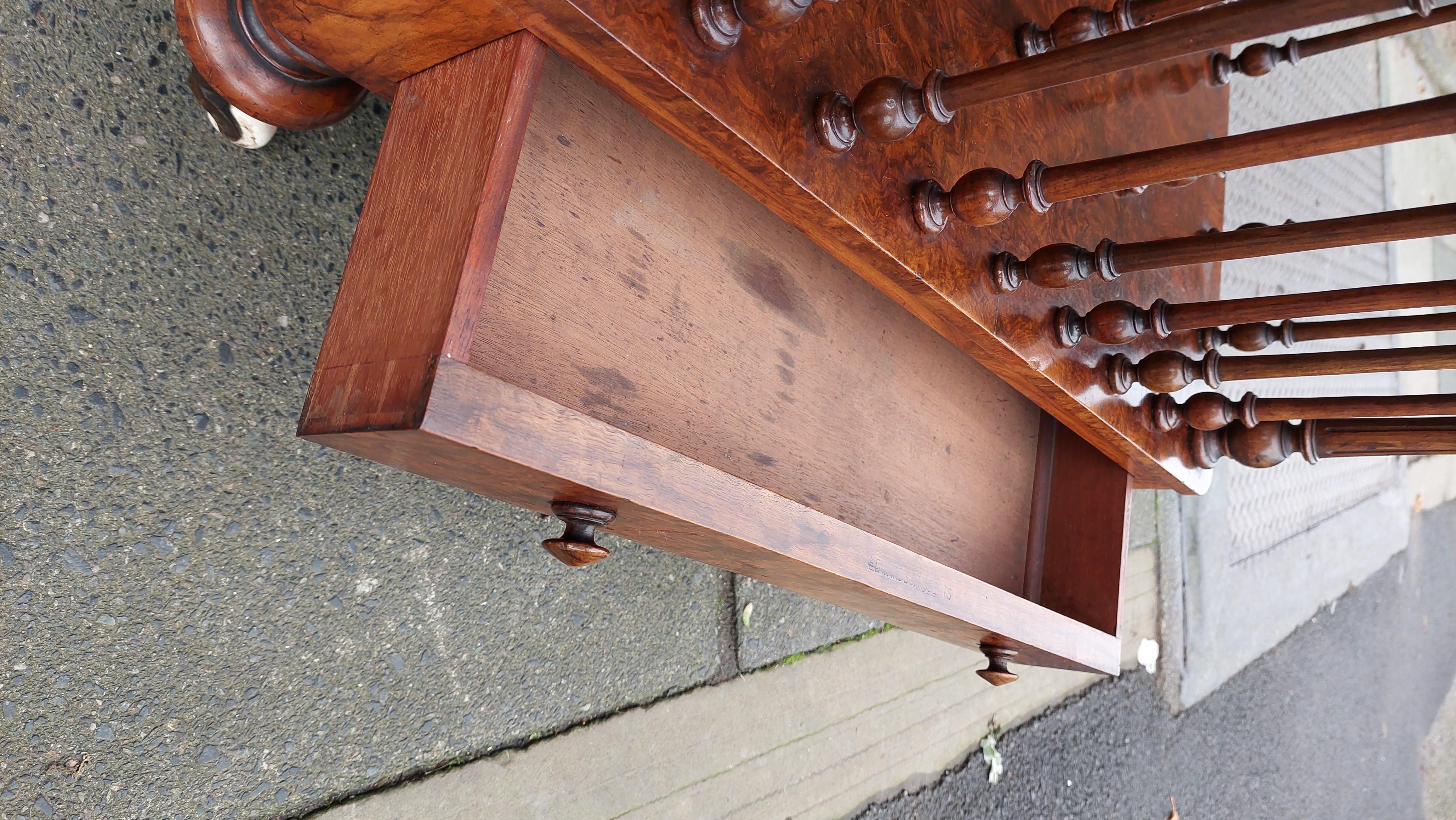 Late 19th Century Victorian Black Walnut Canterbury For Sale