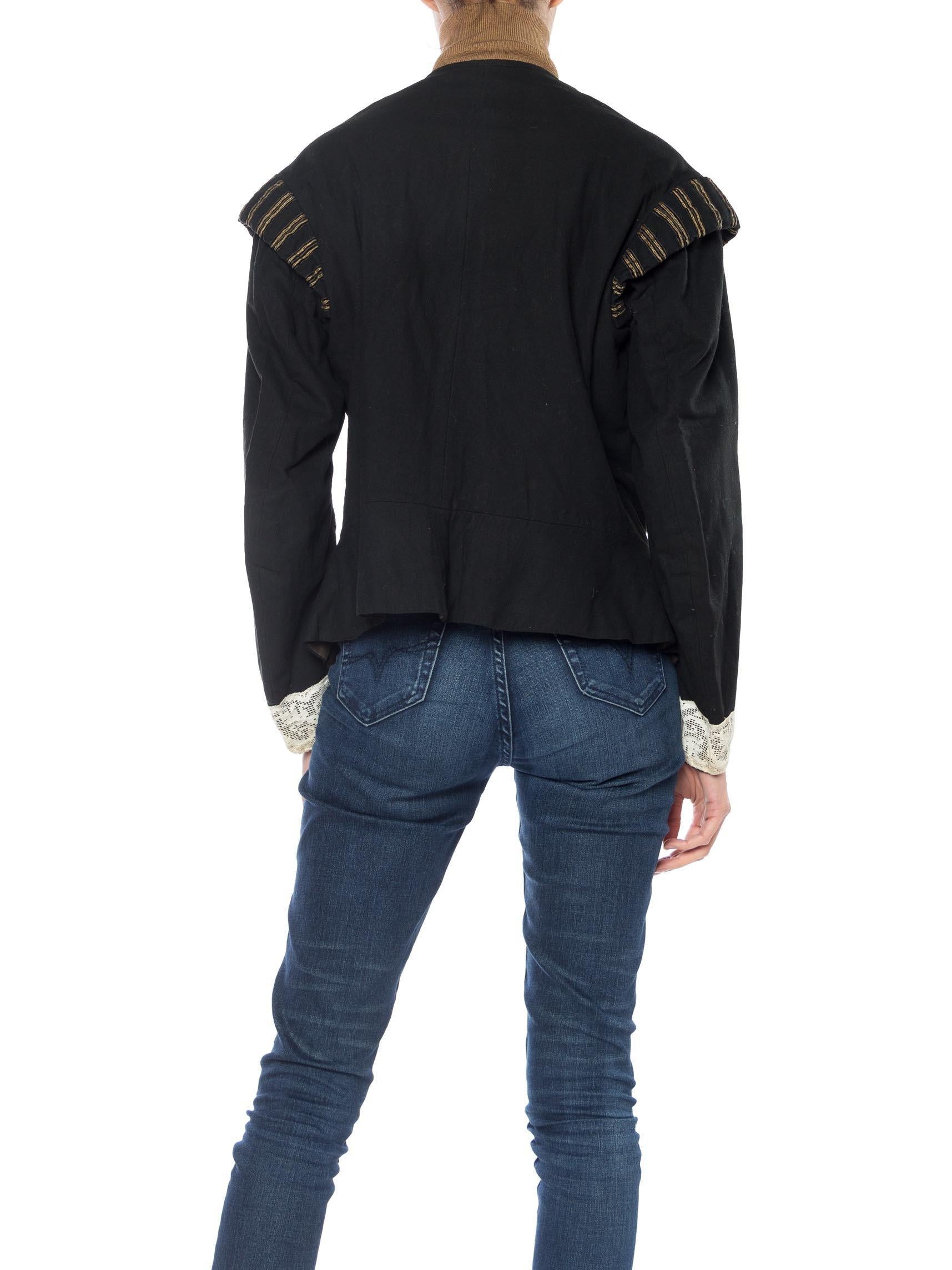 Veste doublet victorienne en laine noire pour hommes du 16ème siècle de style espagnol avec pièce d'antiquité Pour hommes en vente