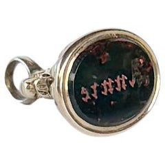 Victorian Bloodstone and 9 Carat Gold Fob With The Name 'Annie" Engraved