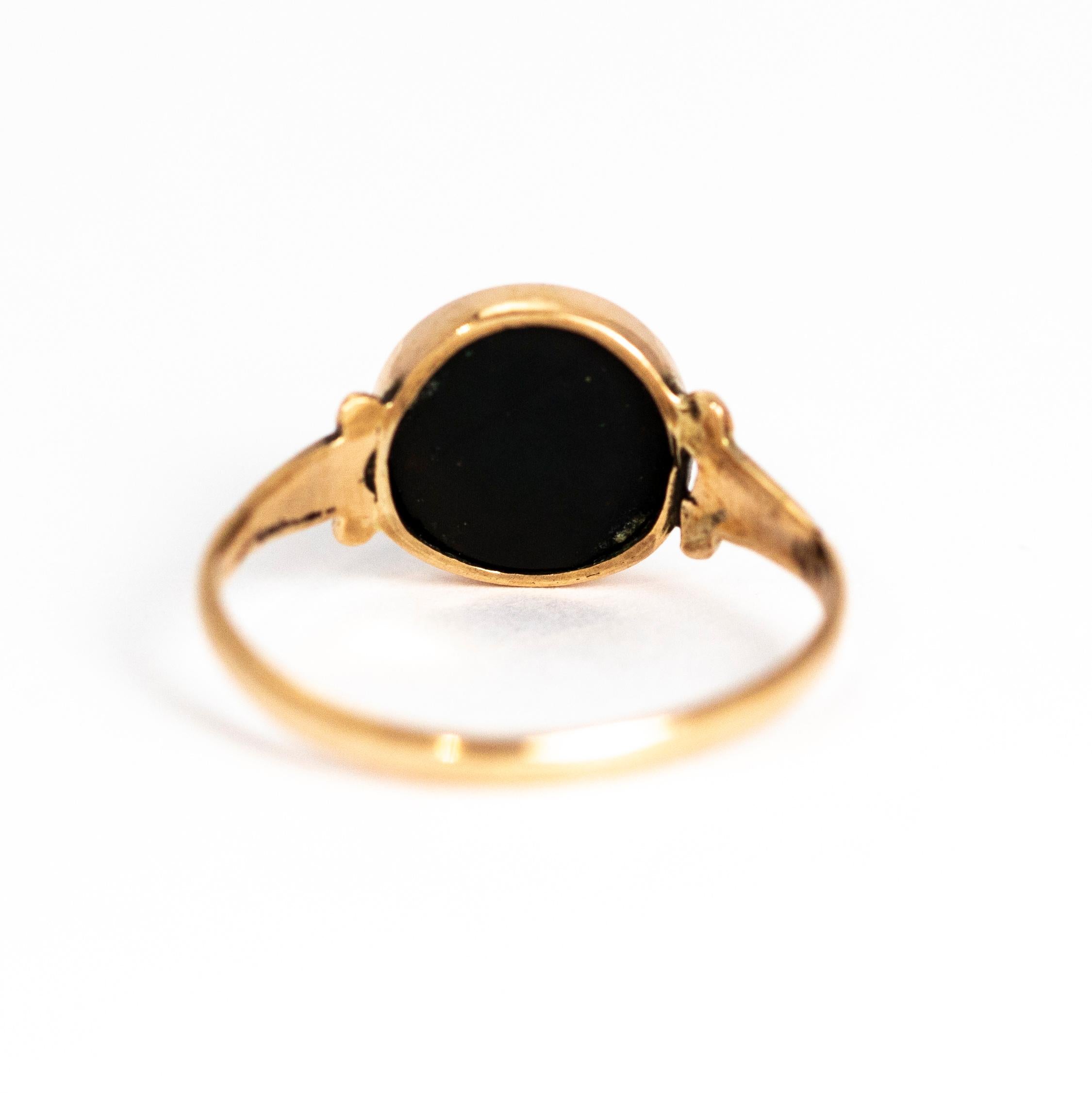 Women's or Men's Victorian Bloodstone and 9 Carat Gold Ring