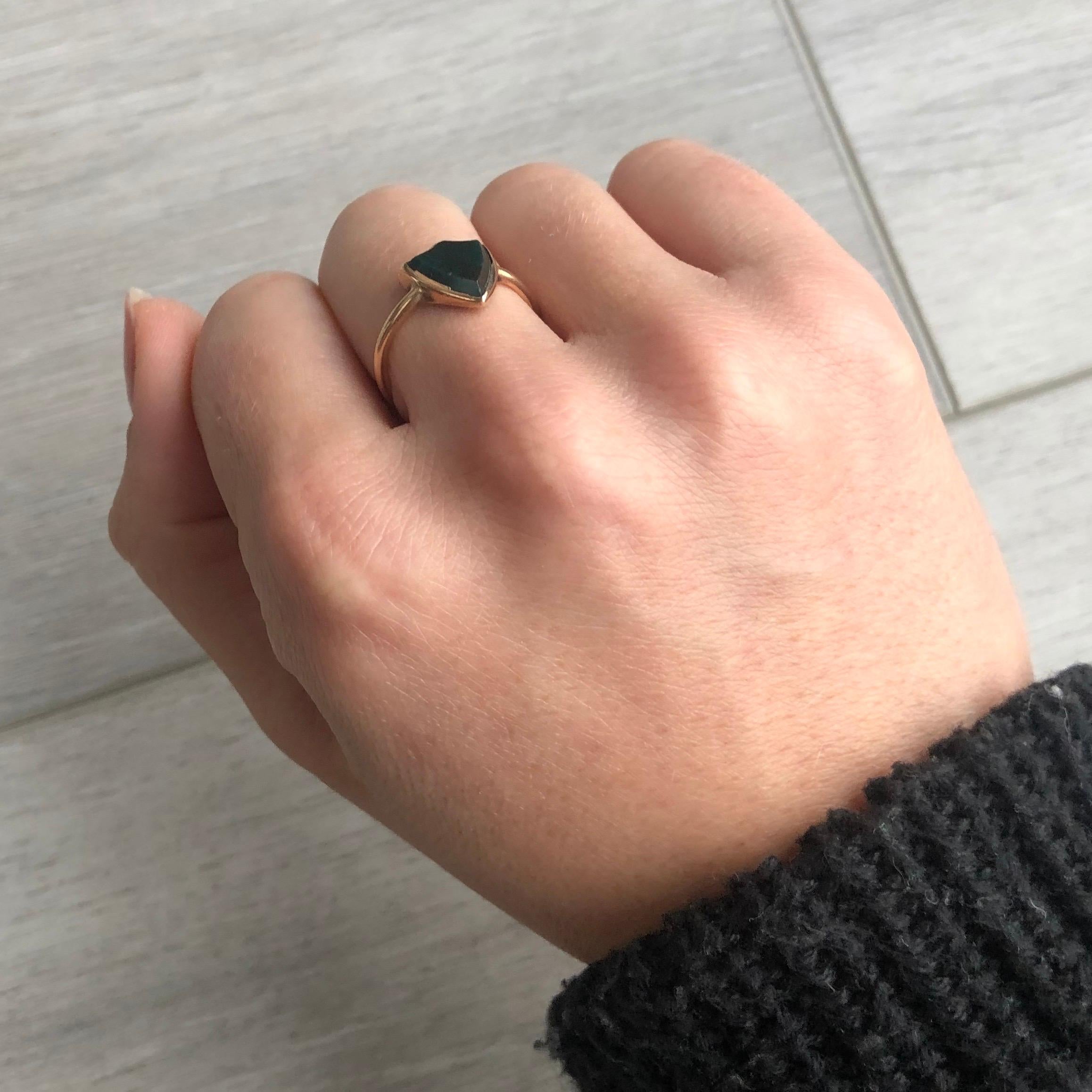 Victorian Bloodstone and 9 Carat Gold Signet Ring 2