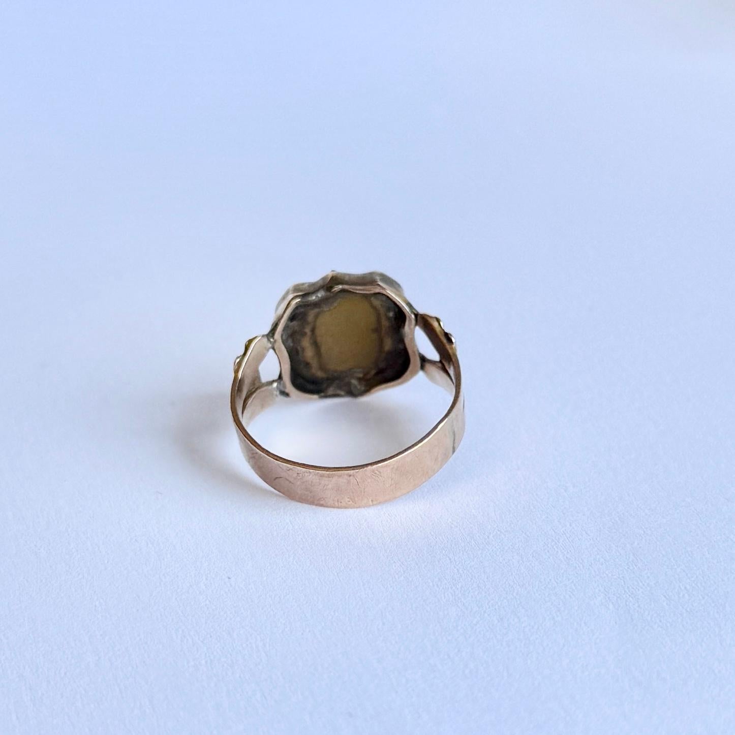 Victorian Bloodstone and 9 Carat Gold Signet Ring For Sale 2