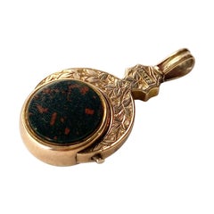 Victorian Bloodstone and Carnelian 9 Carat Gold Spinning Fob