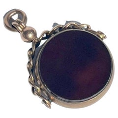 Victorian Bloodstone and Carnelian 9 Carat Gold Spinning Fob