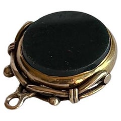 Victorian Bloodstone and Carnelian 9 Carat Gold Spinning Fob