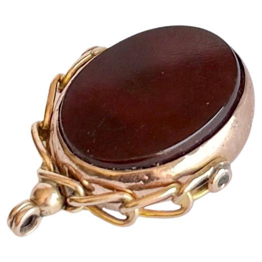 Victorian Bloodstone and Carnelian 9 Carat Rose Gold Spinning Fob