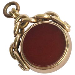 Victorian Bloodstone and Carnelian 9 Carat Swivel Fob