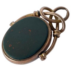 Victorian Bloodstone and Carnelian 9 Carat Swivel Fob