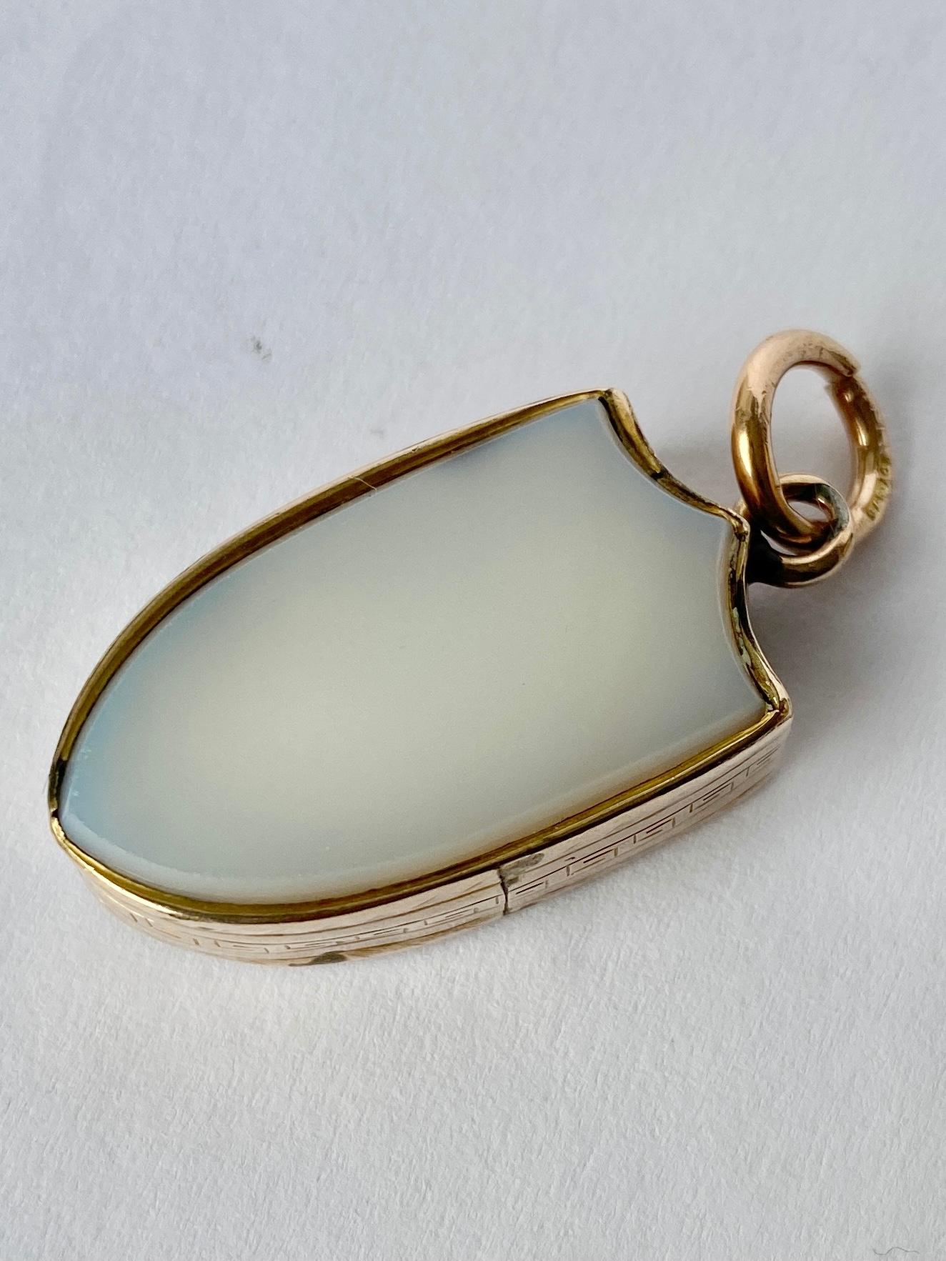 Cabochon Victorian Bloodstone and Chalcedony 9 Carat Fob