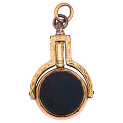 Antique Victorian Bloodstone and Sardonyx 9 Carat Gold Locket Fob