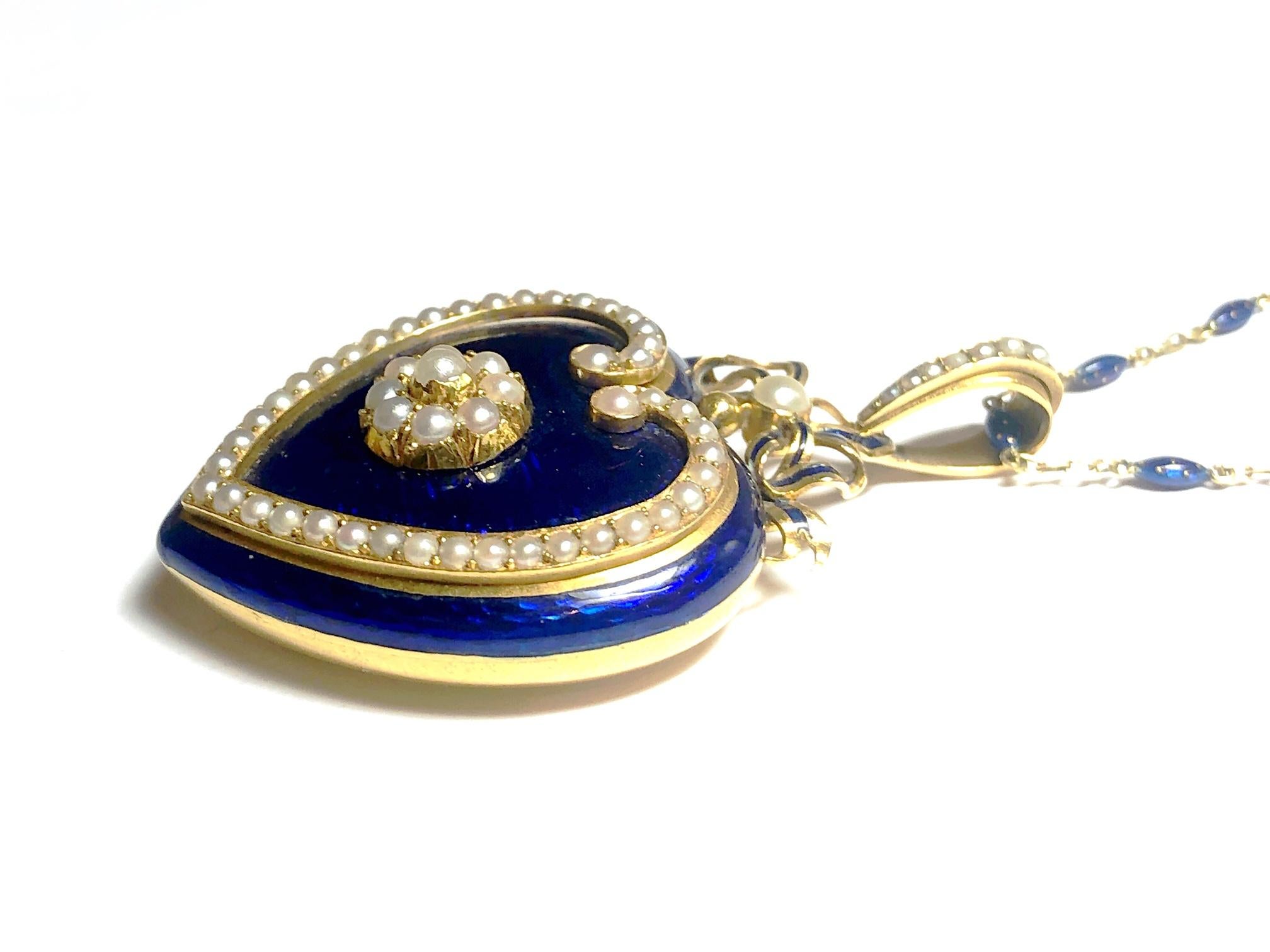 enamel heart locket necklace