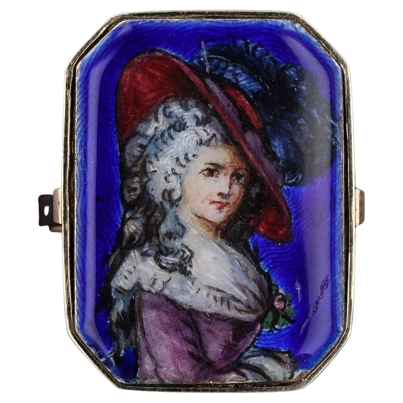Anello di conversione vittoriano per donna con smalto blu in oro 14k in vendita