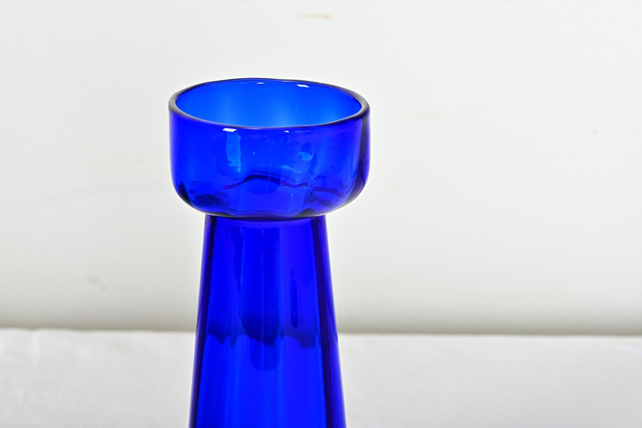 French Victorian Blue Glass Hyacinth Vase