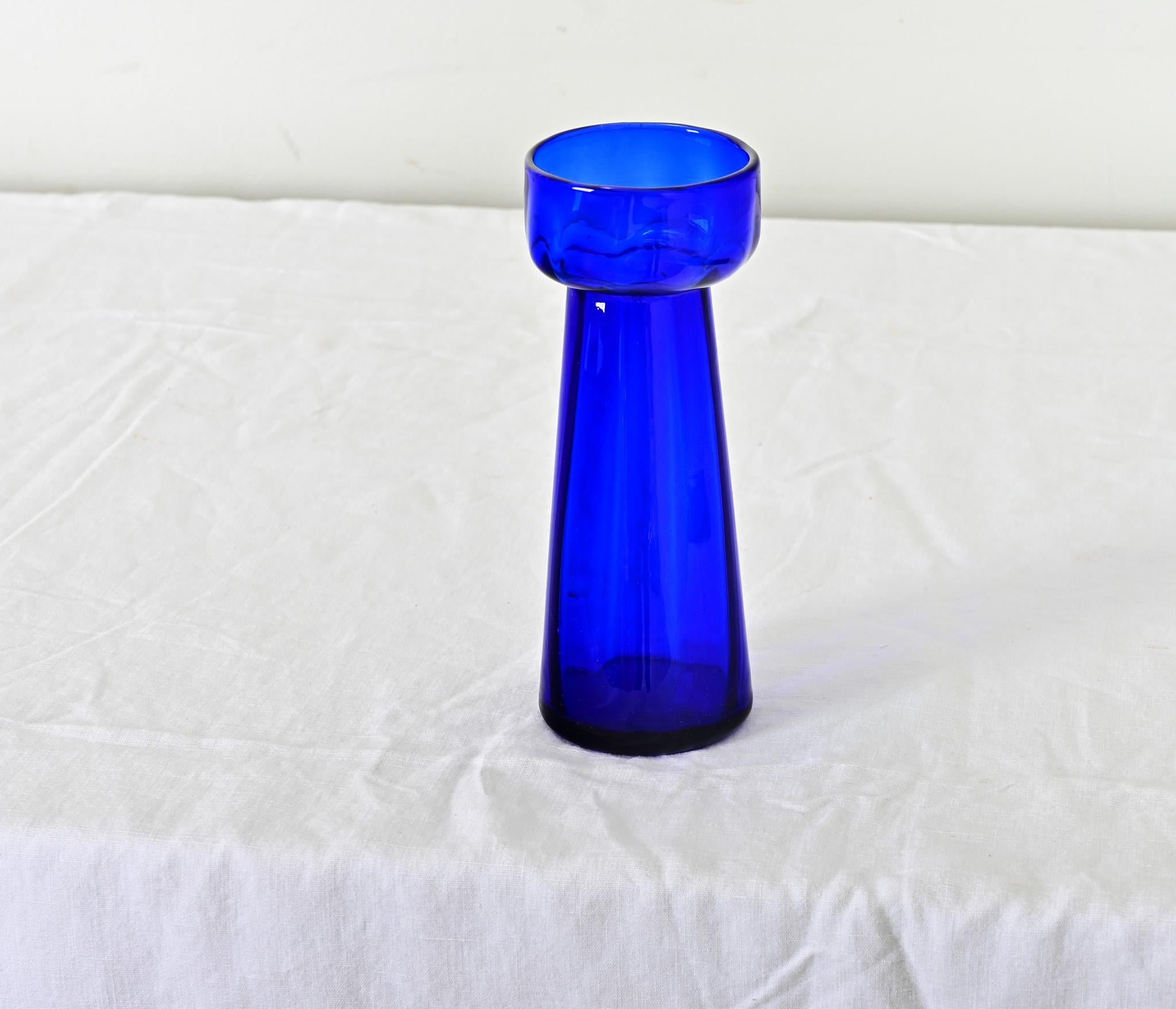 19th Century Victorian Blue Glass Hyacinth Vase