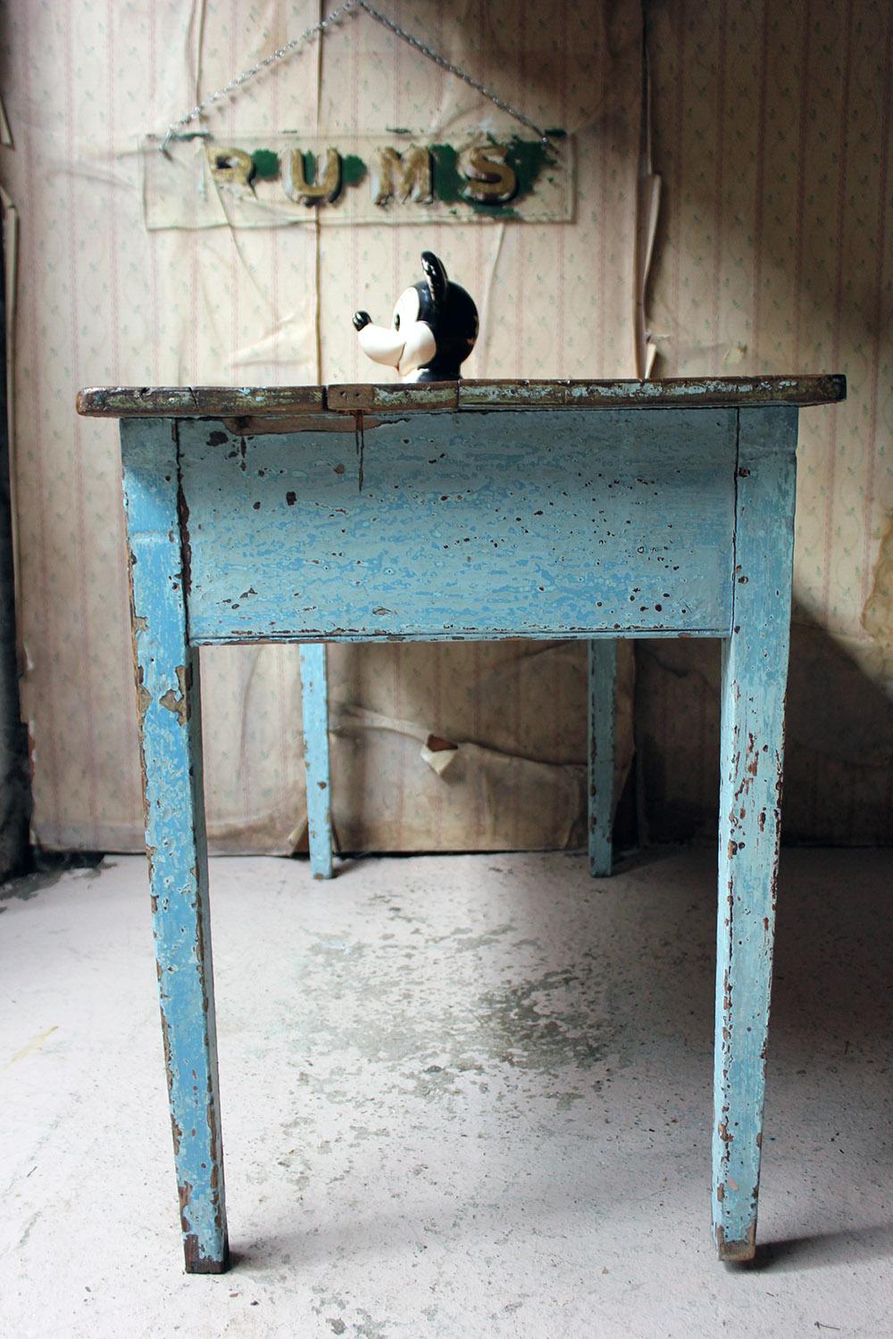 Victorian Blue Painted Pine Side Table, circa 1880 7