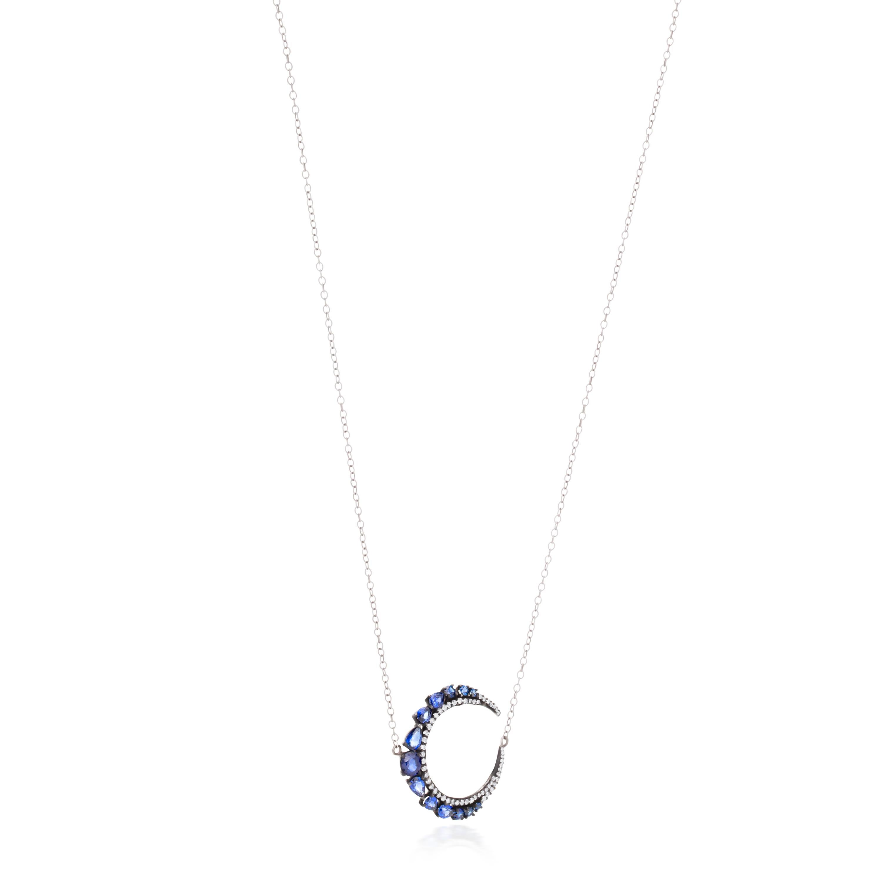 diamond crescent necklace