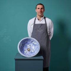 Victorian Blue & White Floral Sink Bowl Basin
