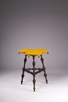 Victorian bobbin leg clover top accent table