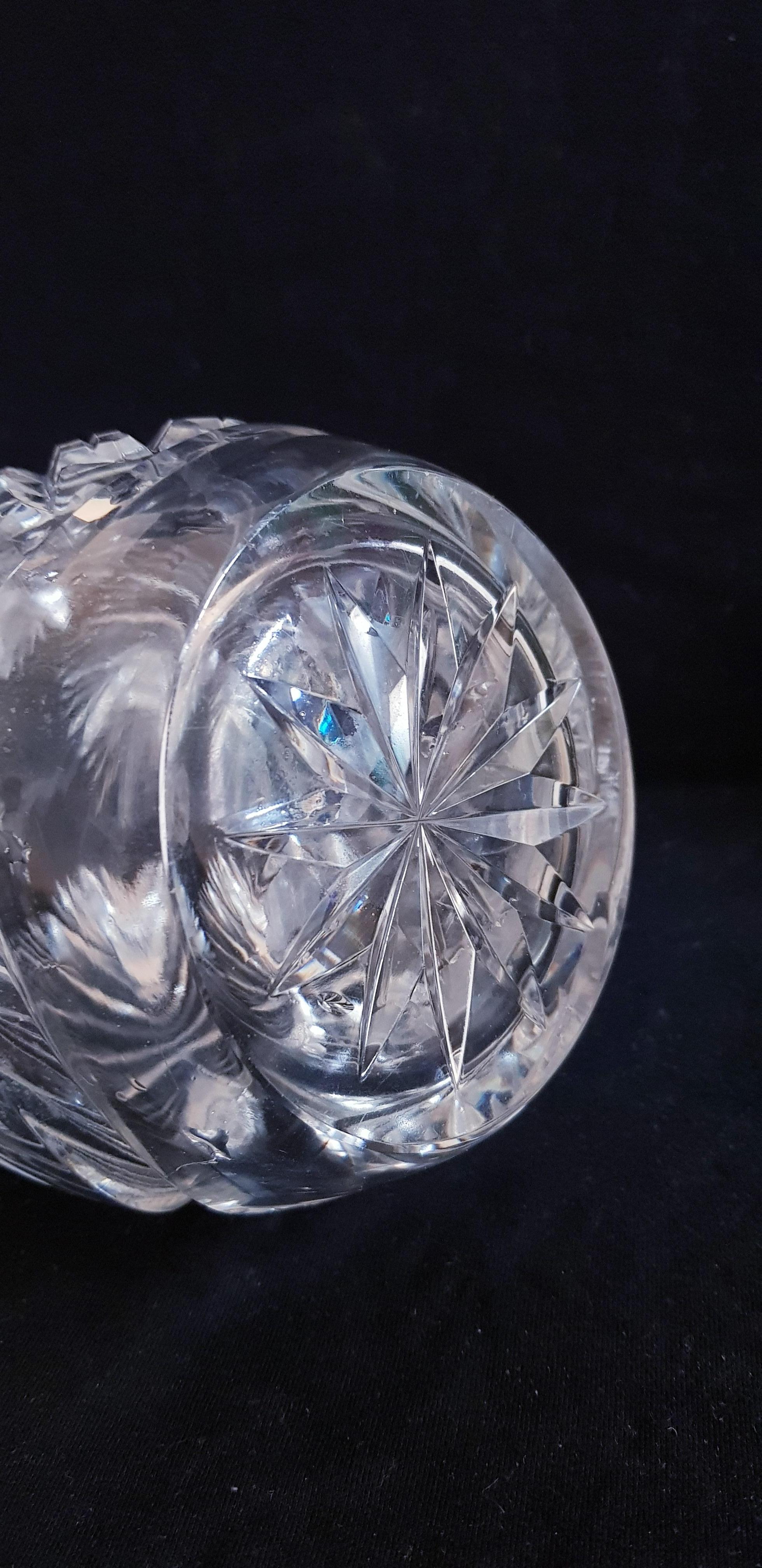Czech Victorian Bohemian Crystal Brilliant Cut Decanter For Sale