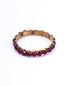 Victorian Bohemian Garnet and Yellow Gold Eternity Band