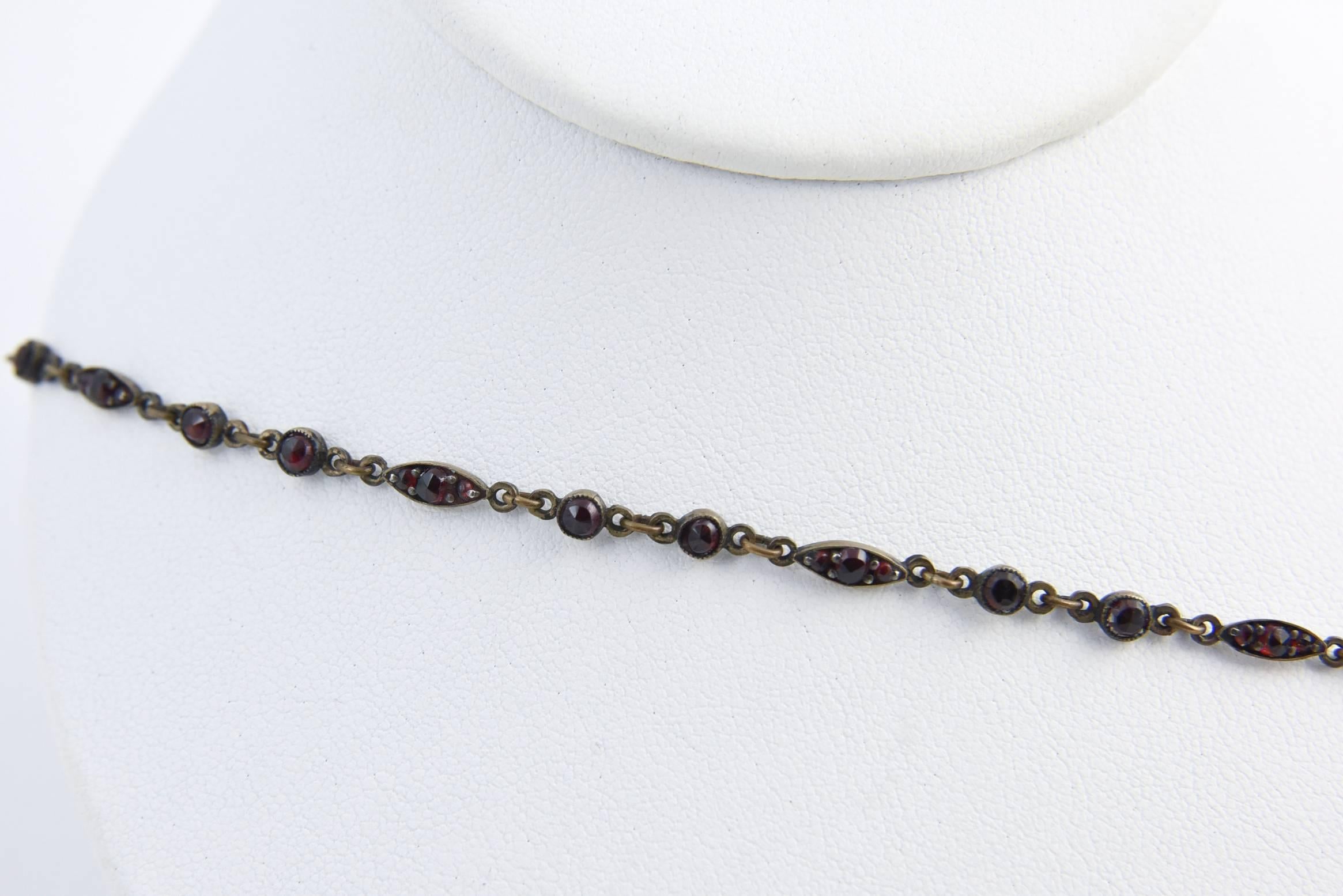 Victorian Bohemian Garnet Drop Necklace 1