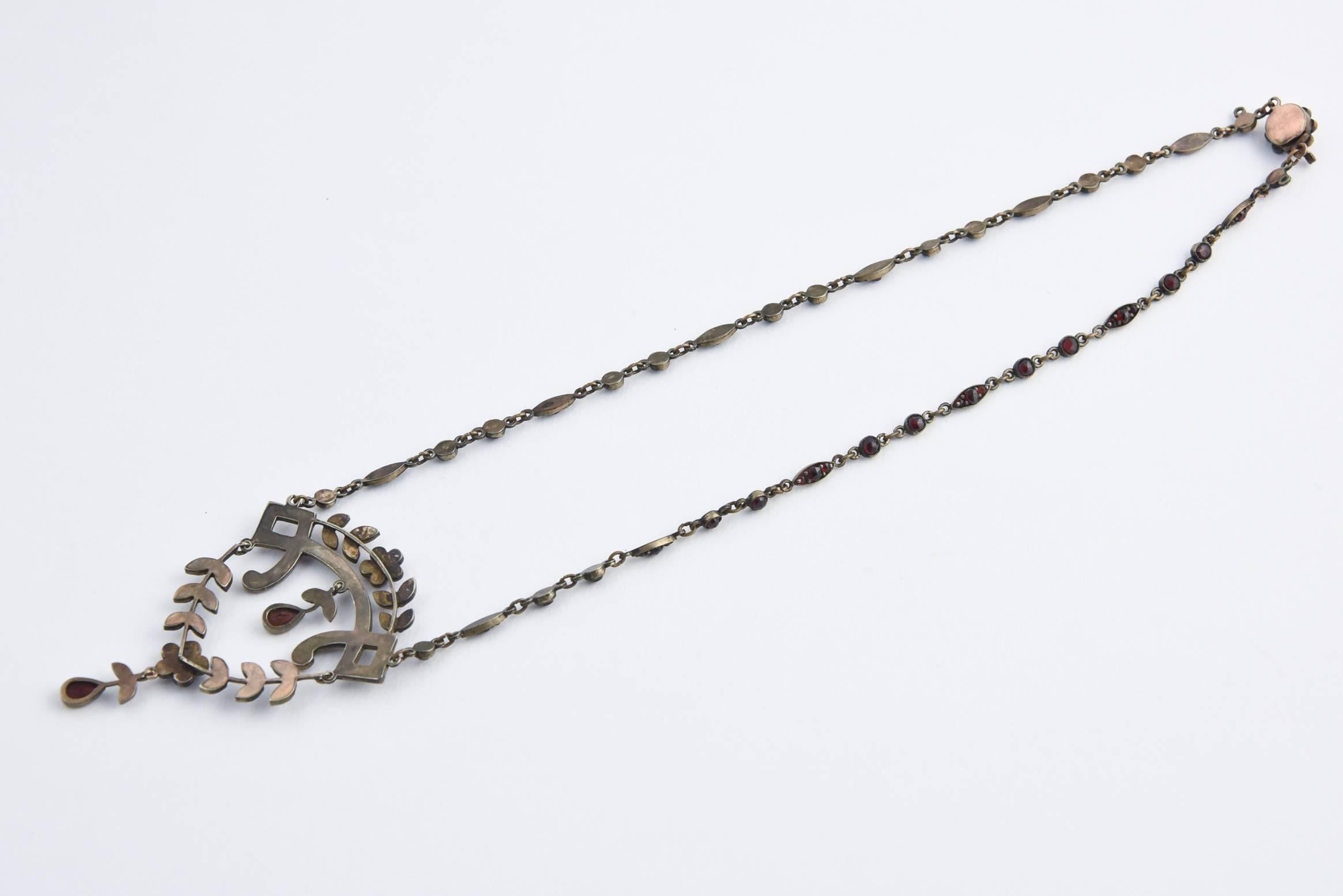 Victorian Bohemian Garnet Drop Necklace 2