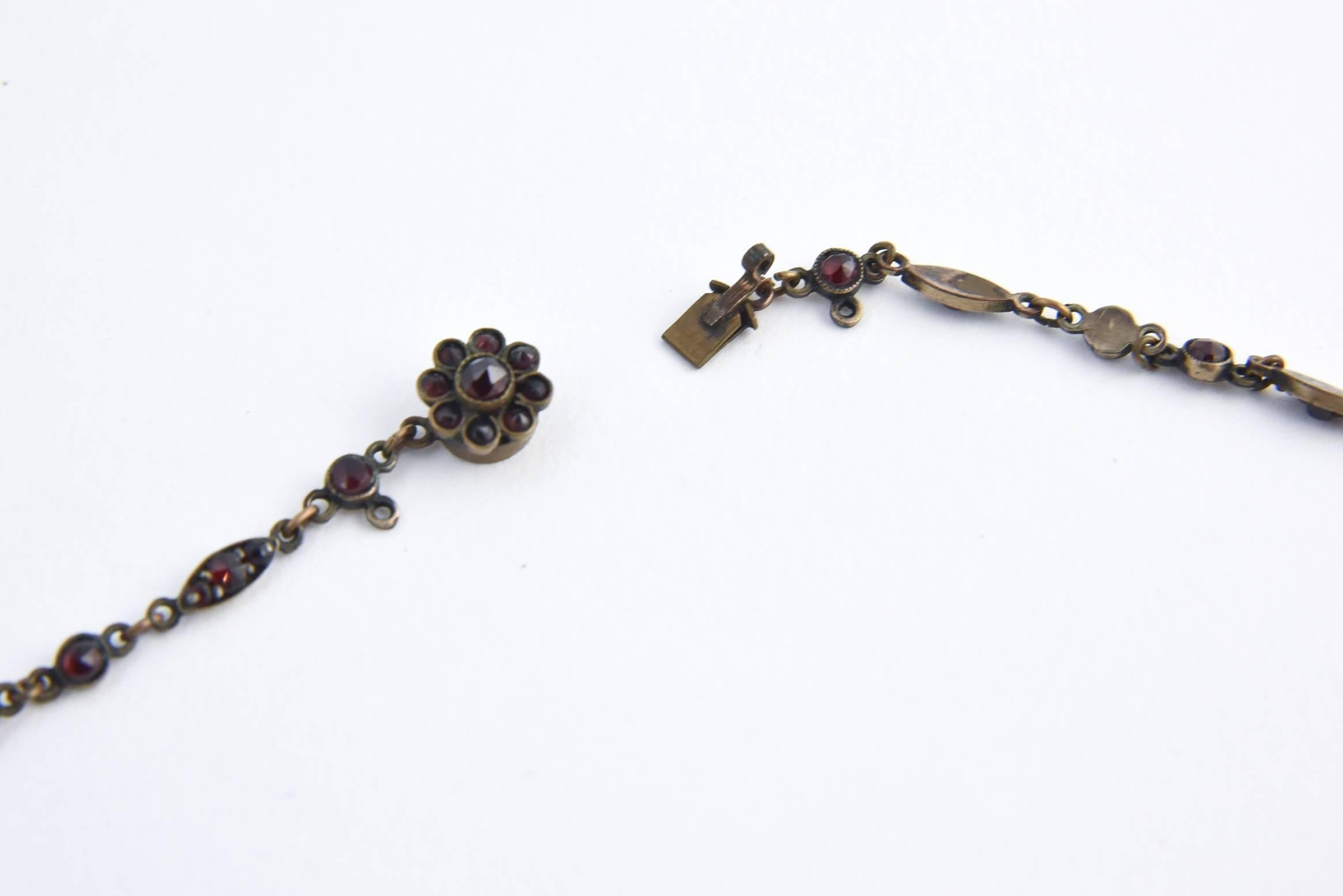 Victorian Bohemian Garnet Drop Necklace 3
