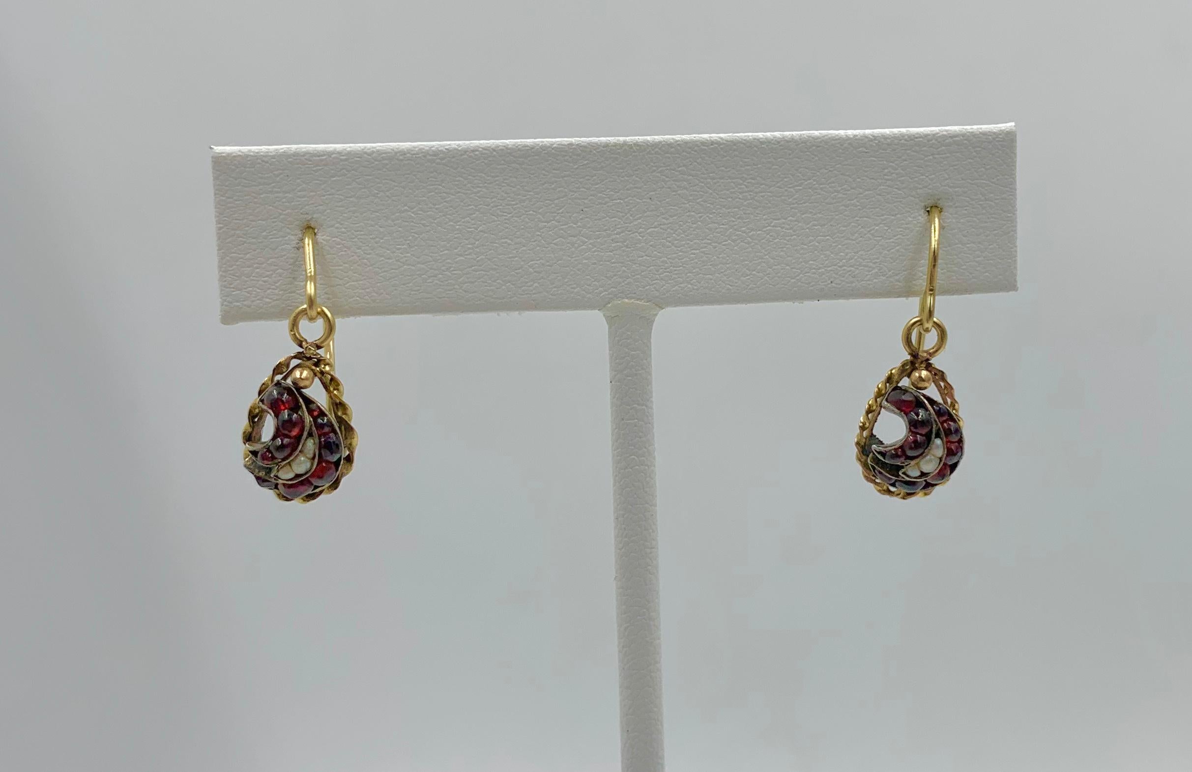 victorian garnet earrings