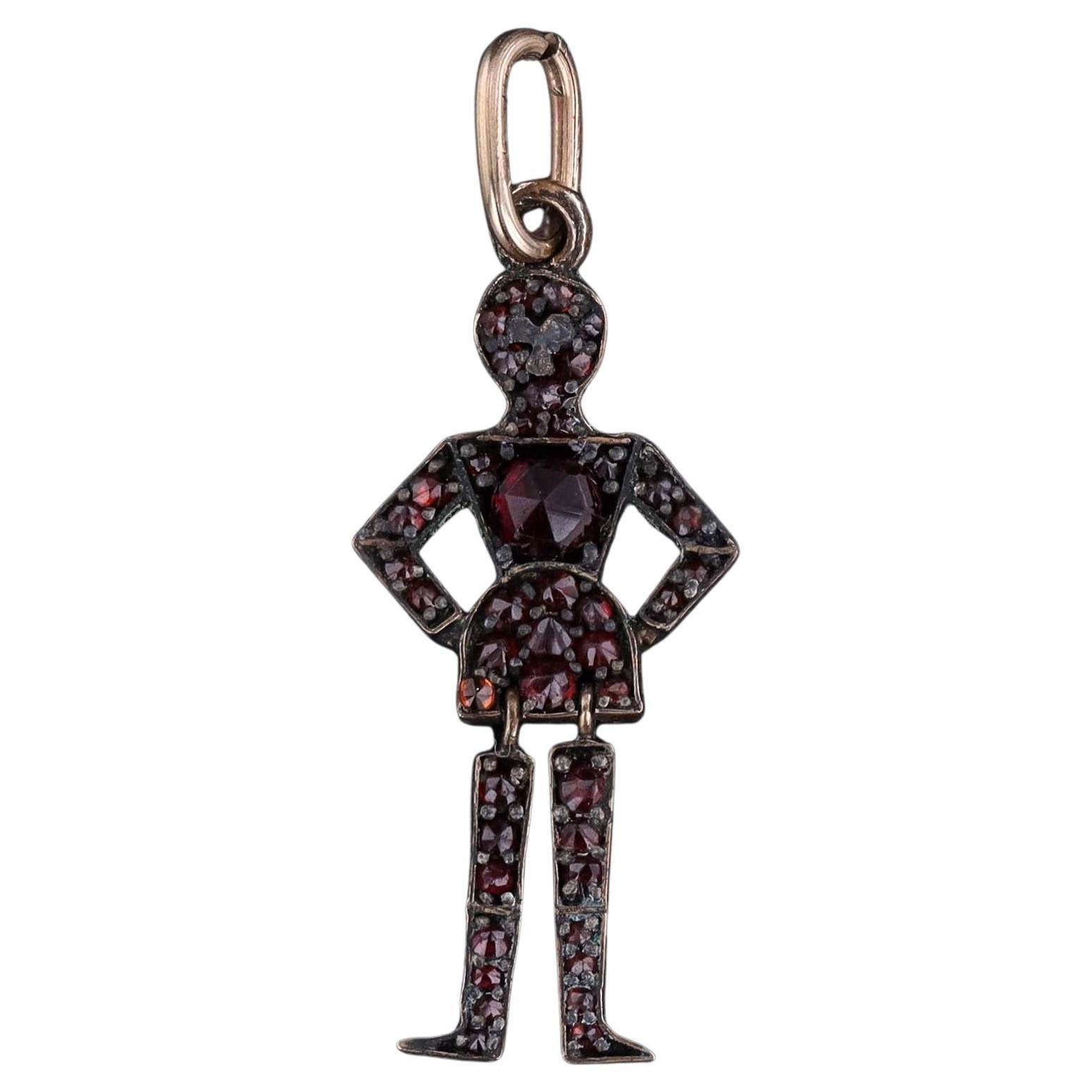 Victorian Bohemian Garnet Person Charm