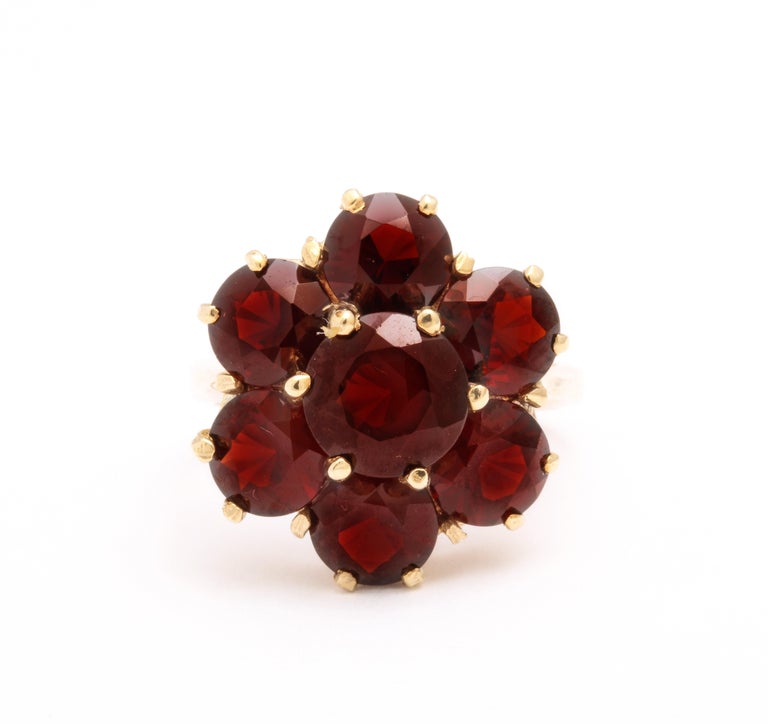 Late Victorian Victorian Bohemian Garnet Ring For Sale